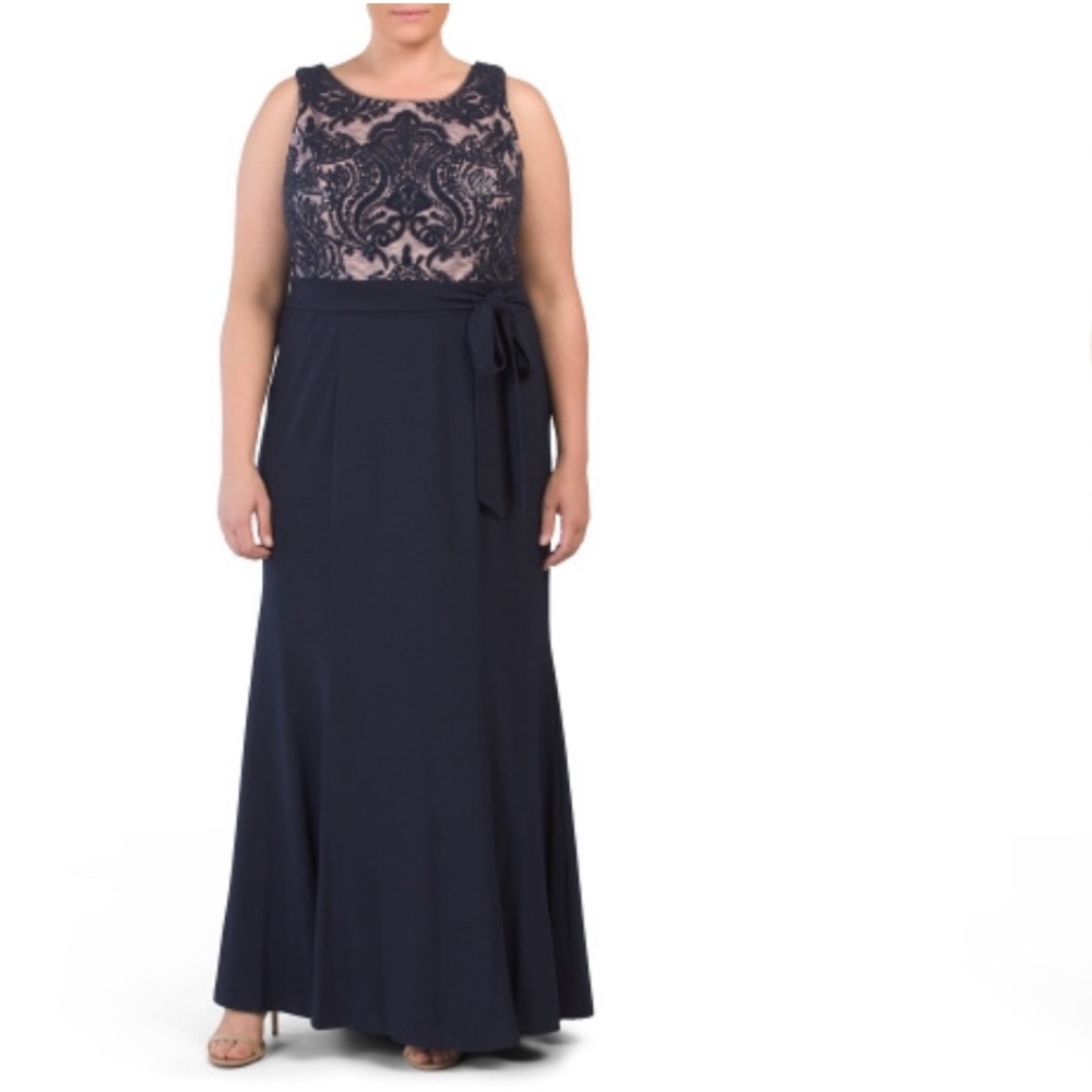 R&M Richards plus size gown